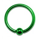 Green Labret Captive Ball Ring