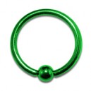 Ring- / Labret-Piercing Eloxiert Gr&uuml;n BCR Klemmring