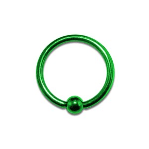 Ring- / Labret-Piercing Eloxiert Grün BCR Klemmring