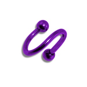 Purple Anodized Twisted Barbell w/ Balls