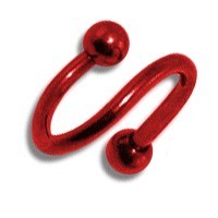 Piercing Spirale Anodisé Rouge Boules