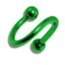 Piercing Spirale Anodisé Vert Boules