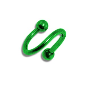 Green Anodized Twisted Barbell w/ Balls