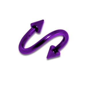 Spiral-Piercing Eloxiert Lila Spitzen