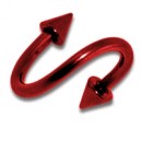 Spiral-Piercing Eloxiert Rot Spitzen