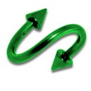 Piercing Spirale Eloxiert Grün Spitzen
