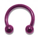 Hufeisen-Piercing Eloxiert Rosa Kugeln