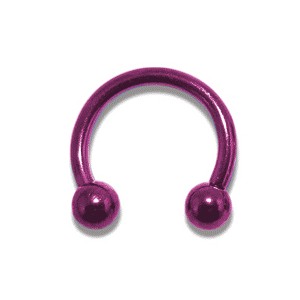 Pink Anodized Circular Barbell w/ Balls
