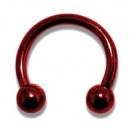 Red Anodized Circular Barbell w/ Balls