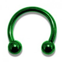 Green Anodized Circular Barbell w/ Balls