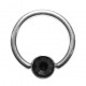 Piercing Anillo 8 mm Titanio Grado 23 BCR Strass Negro