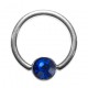 Piercing Anneau 8 mm Titane Grade 23 BCR Strass Bleu