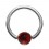 Titanium BCR Ring with Red Strass