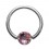 Titanium BCR Ring with Pink Strass