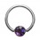 Titanium BCR Ring with Dark Purple Strass