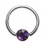 Titanium BCR Ring with Dark Purple Strass