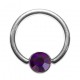 Piercing Anillo 8 mm Titanio Grado 23 BCR Strass Púrpura Oscuro