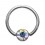 Piercing Anneau 8 mm Titane Grade 23 BCR Strass Multicolore