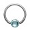 Titanium BCR Ring with Turquoise Strass