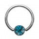 Piercing Ring 8 mm Titan Grad 23 BCR Klemmring Strass Türkis