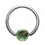 Titanium BCR Ring with Green Strass