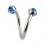 Helix- / Spiral-Piercing Chirurgenstahl 5 Hellblaue Strasssteine