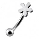 Flower 316L Surgical Steel Eyebrow Curved Bar Ring