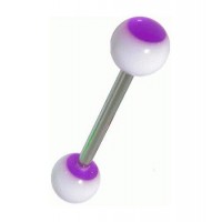 UV Reactive Purple Tongue Bar Ring