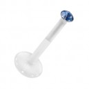 Light Blue Push-fit Bioflex Medusa Bar Stud Ring