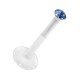 Light Blue Push-fit Bioflex Medusa Bar Stud Ring