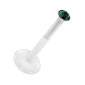 Dark Green Push-fit Bioflex Medusa Bar Stud Ring