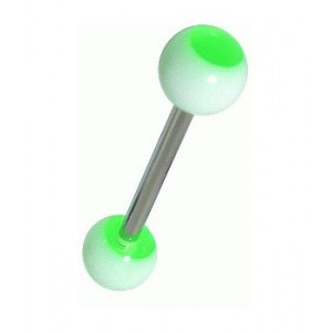 UV Reactive Green Tongue Bar Ring