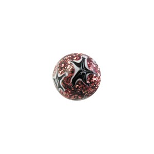 Acrylic Spangled Black/White Stars Barbell Ball