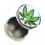 Fake Earlobe Plug in 316L Surgical Steel w/ Cannabis Logo