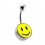 Smiley Logo 316L Steel Navel Belly Button Ring