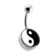 Yin-Yang Logo 316L Steel Belly Bar Navel Button Ring