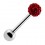 Tongue Barbell with Red Crystal Ball