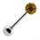 Tongue Barbell with Yellow Crystal Ball