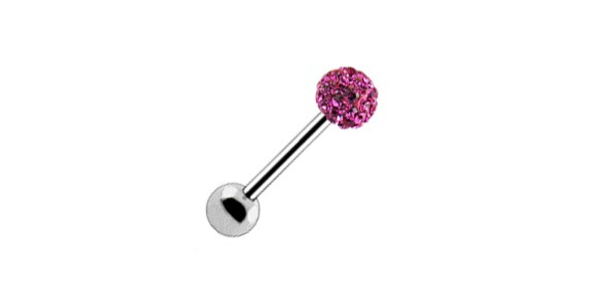 5 Piercings Langue 14G Acier Inoxydable 316L - Barbell 16mm Avec Boules Colorées - Homme/Femme