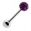 Tongue Barbell with Purple Crystal Ball