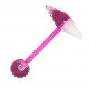 Pink Conic Capsule Bioflex Tongue Bar Ring