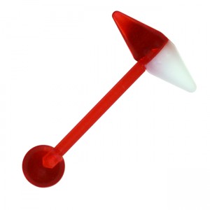 Zungenpiercing Bioflex Kapsel Kegelförmig Rot