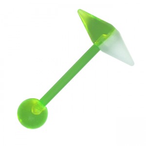 Zungenpiercing Bioflex Kapsel Kegelförmig Grün