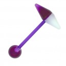 Purple Conic Capsule Bioflex Tongue Bar Ring