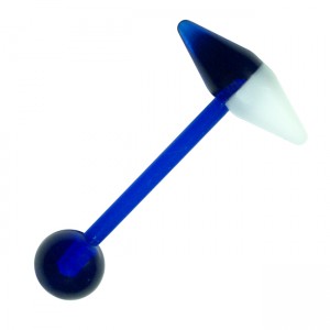 Dark Blue Conic Capsule Bioflex Tongue Bar Ring