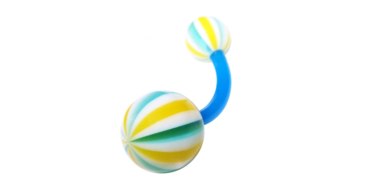 Piercing Nombril Or Jaune 9K Zircone 6mm Brillant - Coffret Cadeau Avec Certificat - Mondepetit