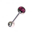 Surgical Steel Tongue Bar Ring w/ Sex Logo