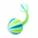 Piercing Ombligo barato Bioflex Beach Ball Azul / Verde