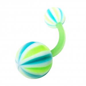 Piercing Ombligo barato Bioflex Beach Ball Azul / Verde