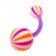 Piercing Nombril Bioflex Beach Ball Violet / Orange